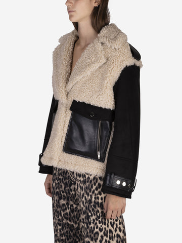 STAND STUDIO Giacca Meara in eco-shearling Beige