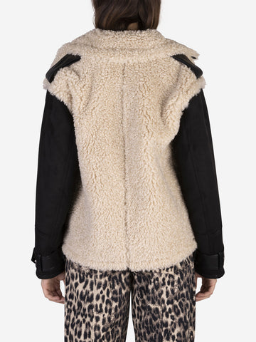 STAND STUDIO Giacca Meara in eco-shearling Beige