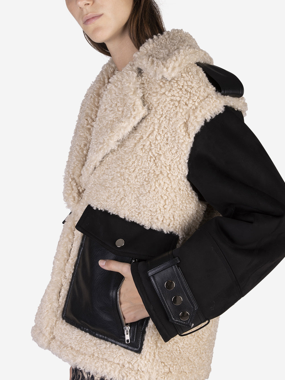 STAND STUDIO Giacca Meara in eco-shearling Beige Urbanstaroma