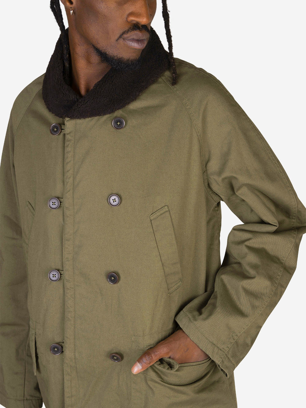 UNIVERSAL WORKS Parka reversibile Mackinaw Verde Urbanstaroma