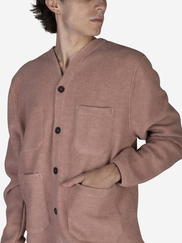 Rosa Strickjacke aus einer Wollmischung