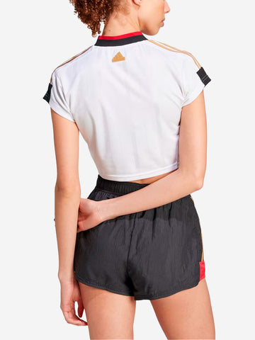 W Crop top football white