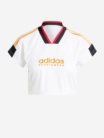 W Crop top football white