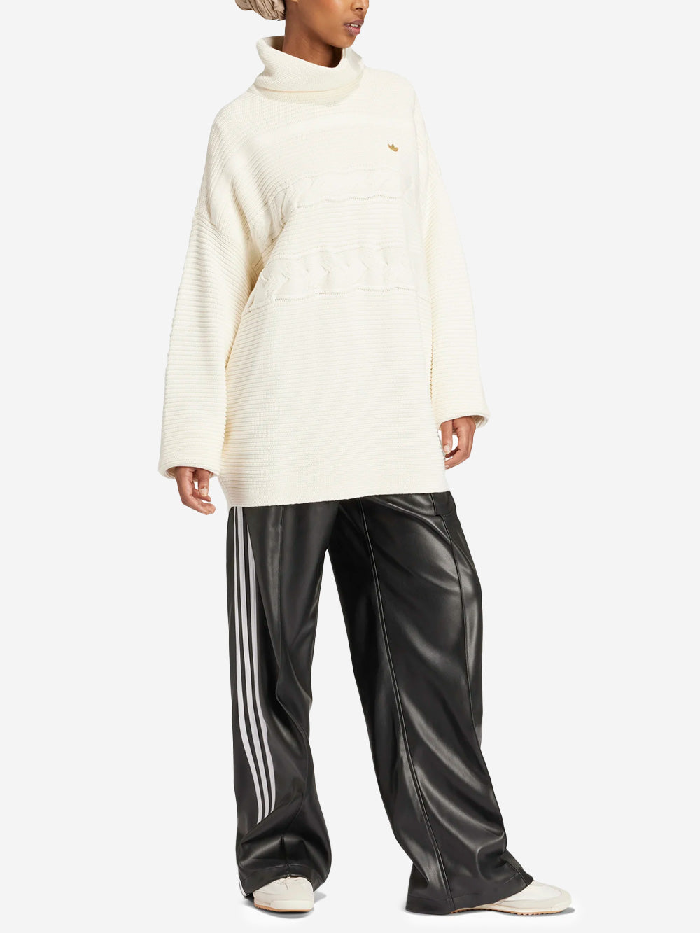 ADIDAS ORIGINALS W Dolcevita in maglia oversize premium Bianco Urbanstaroma