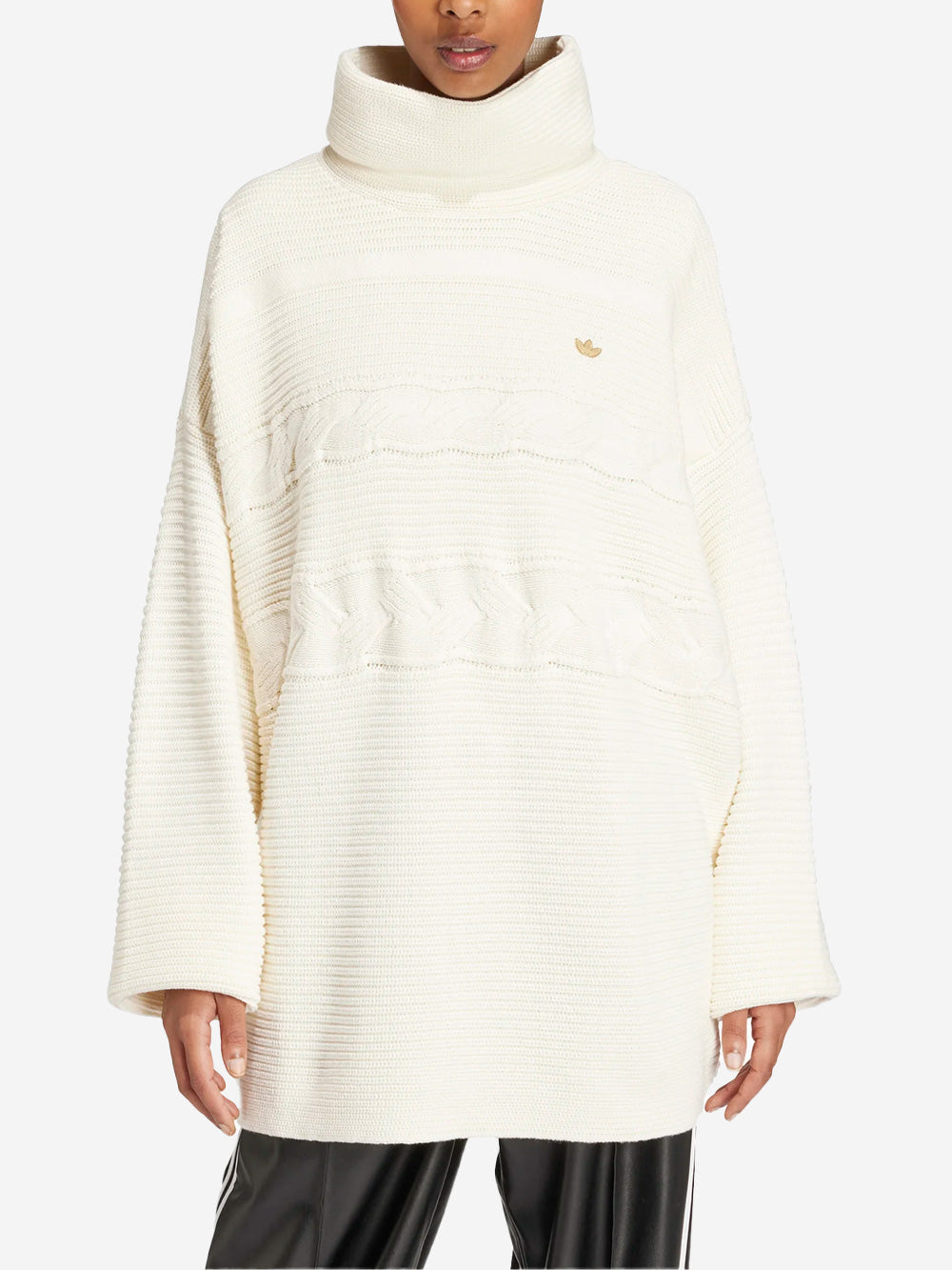 ADIDAS ORIGINALS W Dolcevita in maglia oversize premium Bianco Urbanstaroma