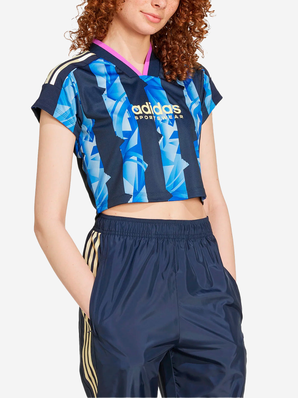 ADIDAS ORIGINALS W Crop top Tiro blu 3 stripes Blu nero Urbanstaroma