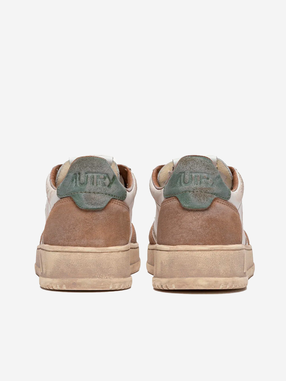 AUTRY Sneakers Super Vintage Low in pelle bianca e suede distressed Bianca beige Urbanstaroma