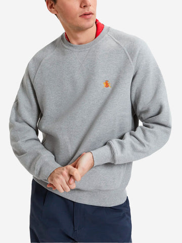 Sudadera de cuello redondo con logotipo gris