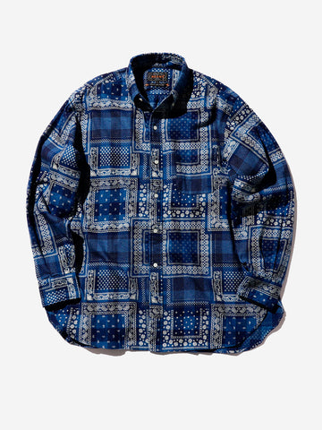 Camicia Indigo Plaid Discharge