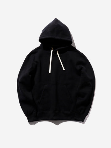 Sweat Pullover Hoodie Raised Back Black