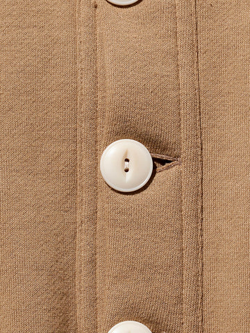 Sweat V Cardigan Raised Back beige