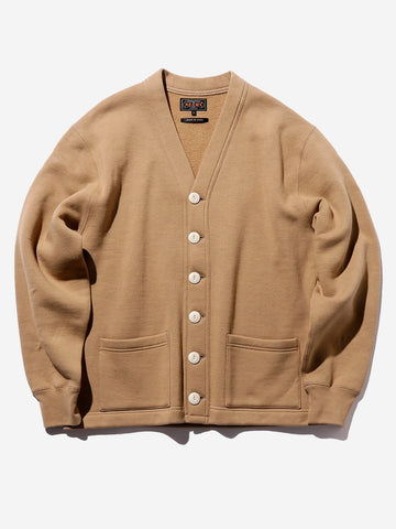 Sweat V Cardigan Raised Back beige