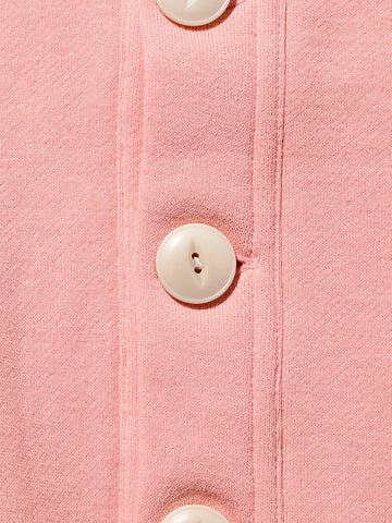 Sweat V Cardigan Raised Back Pink