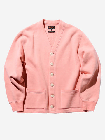 Sweat V Cardigan Raised Back Pink