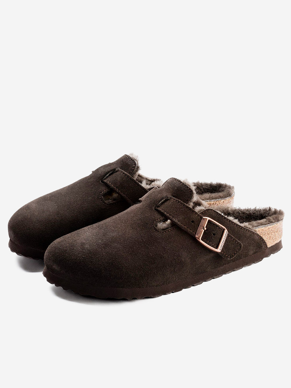 BIRKENSTOCK Boston suede e shearling marroni Marrone Urbanstaroma