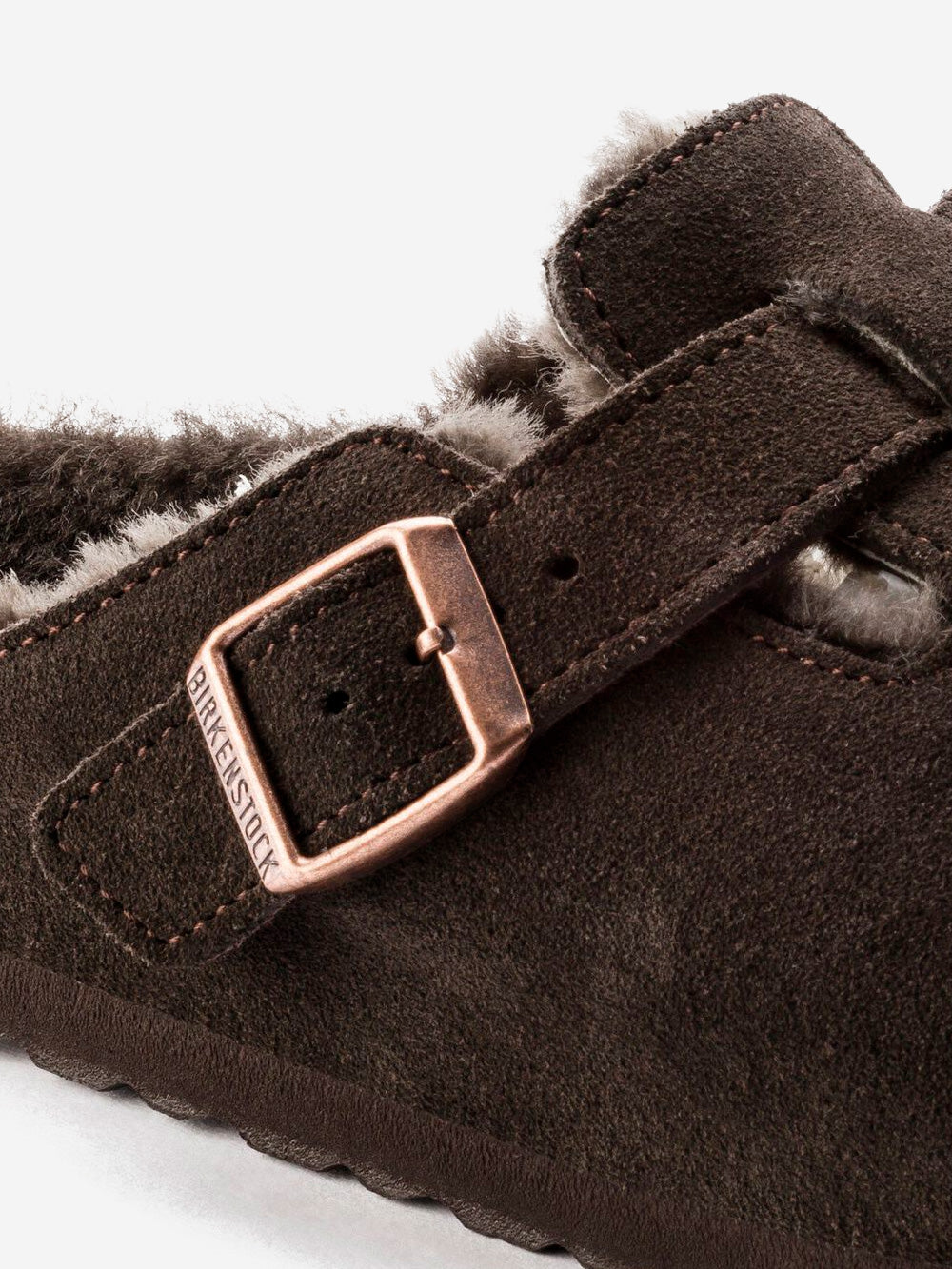 BIRKENSTOCK Boston suede e shearling marroni Marrone Urbanstaroma