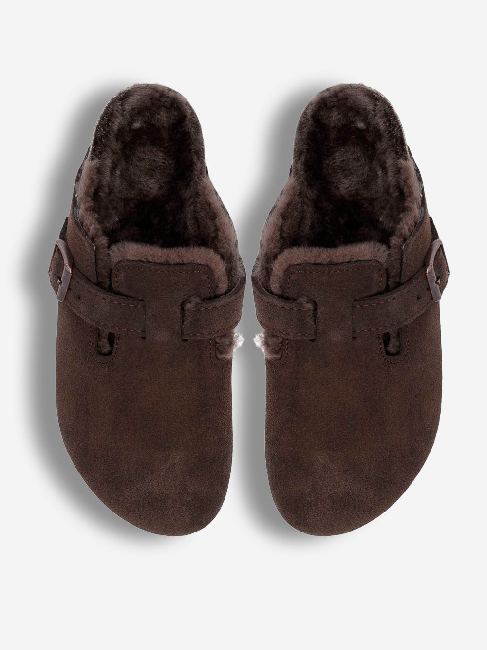 BIRKENSTOCK Boston suede e shearling marroni Marrone Urbanstaroma