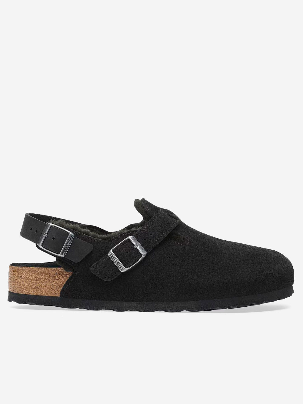 BIRKENSTOCK Tokio in suede e shearling Nero Urbanstaroma