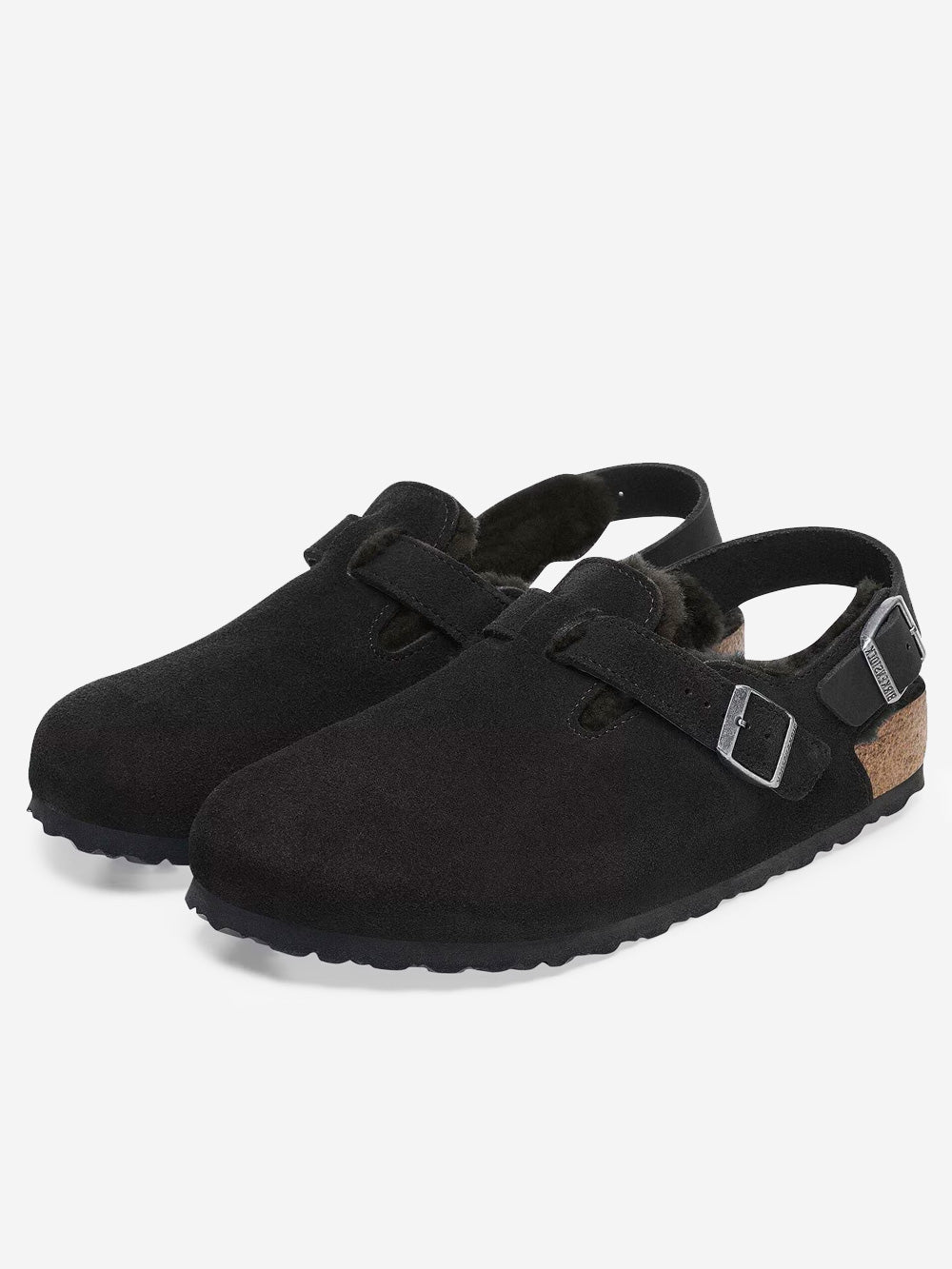 BIRKENSTOCK Tokio in suede e shearling Nero Urbanstaroma