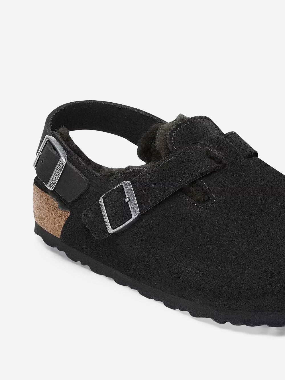 BIRKENSTOCK Tokio in suede e shearling Nero Urbanstaroma