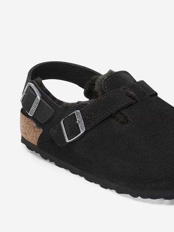 BIRKENSTOCK Tokio in suede e shearling Nero