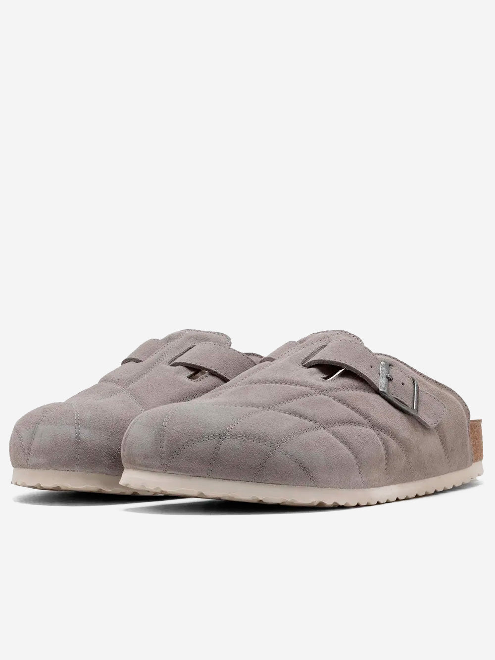 BIRKENSTOCK Boston Quilted suede grigie Grigio Urbanstaroma