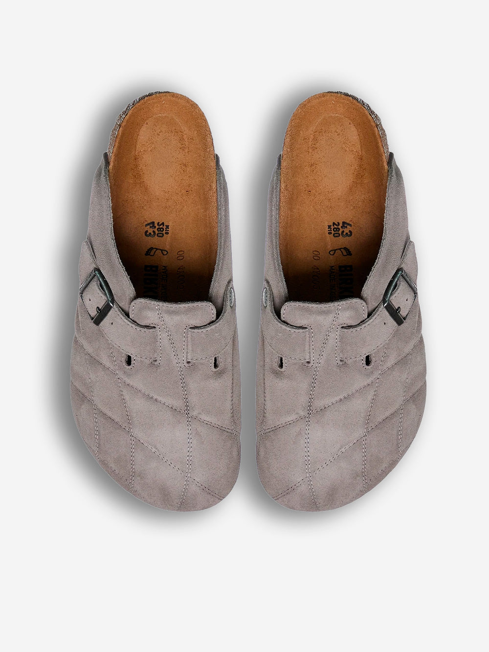 BIRKENSTOCK Boston Quilted suede grigie Grigio Urbanstaroma