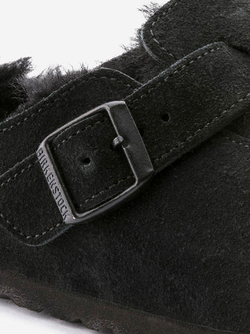 BIRKENSTOCK Boston shearling e suede neri Nero