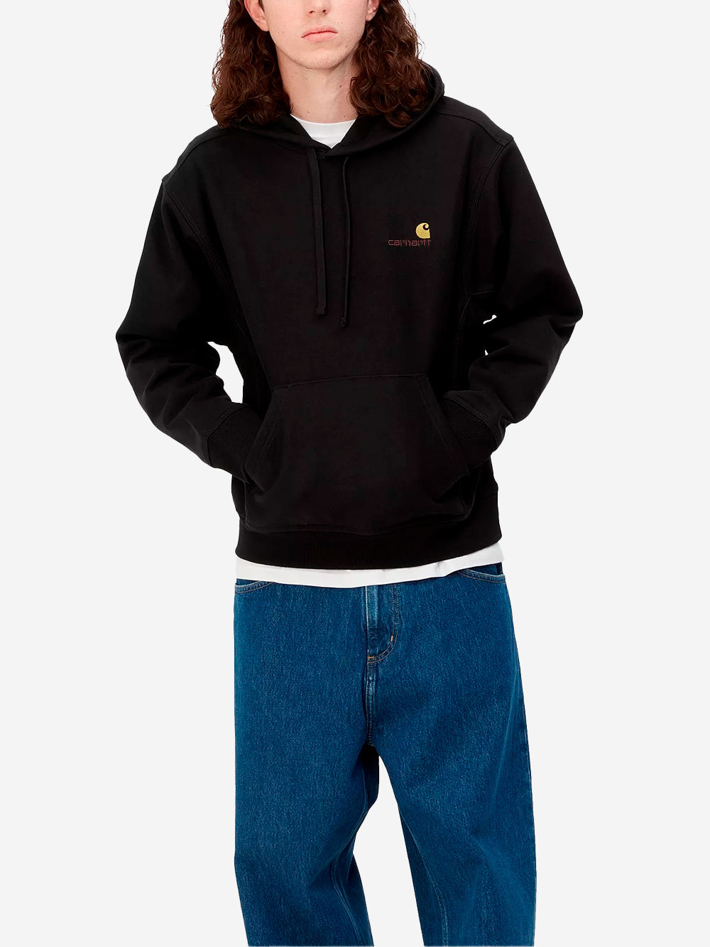 CARHARTT WIP Hoodie American Script nera Nero Urbanstaroma