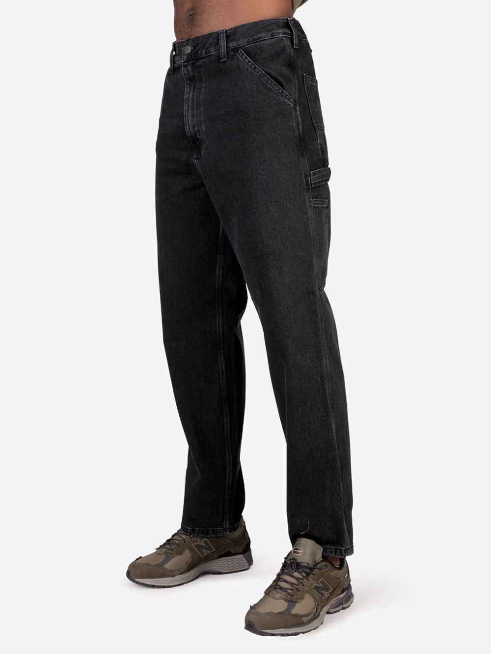 CARHARTT WIP Pantaloni Single Knee in denim Nero Urbanstaroma