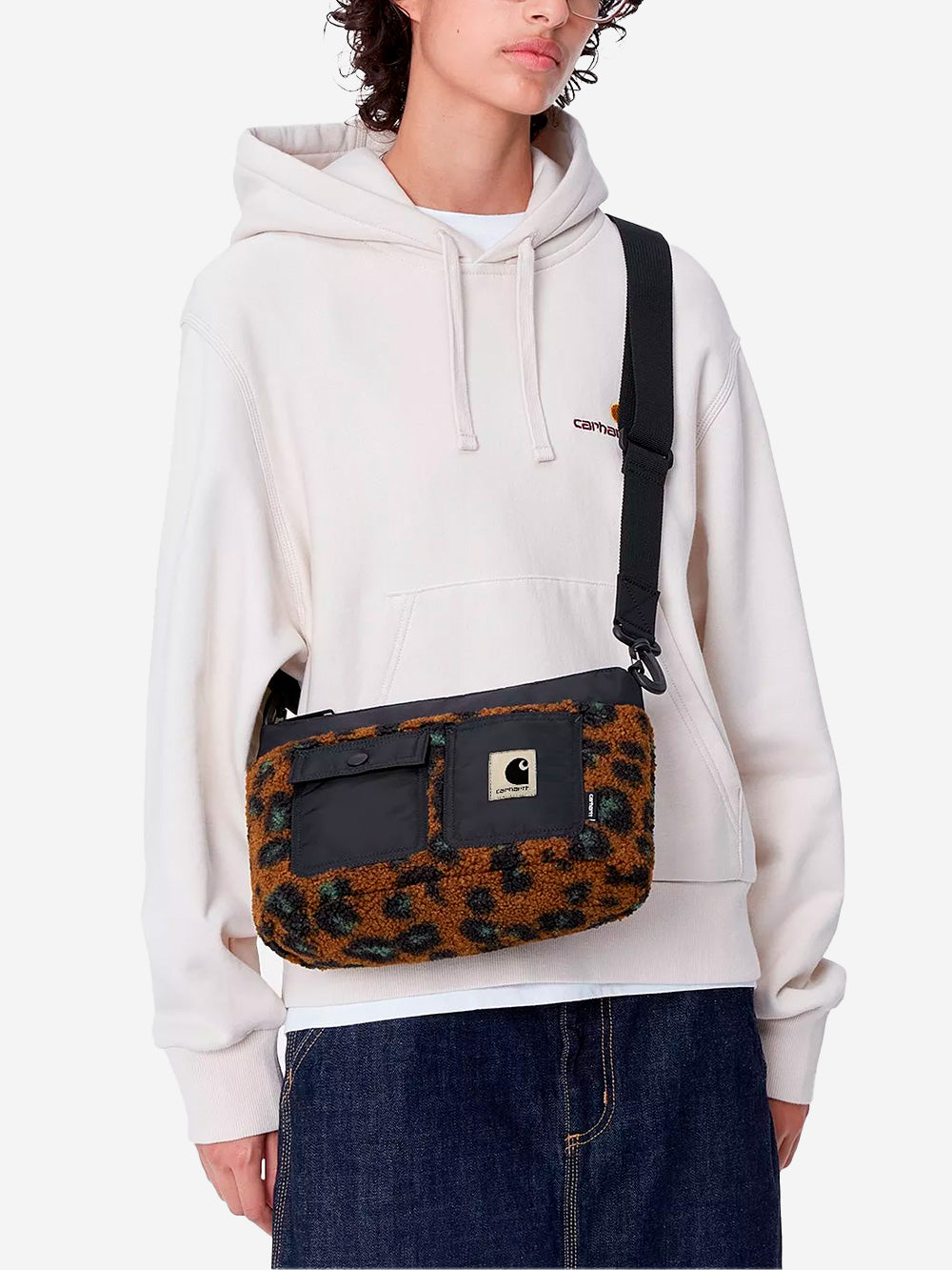 CARHARTT WIP Borsa in pile leopardata Orla strap Marrone Urbanstaroma