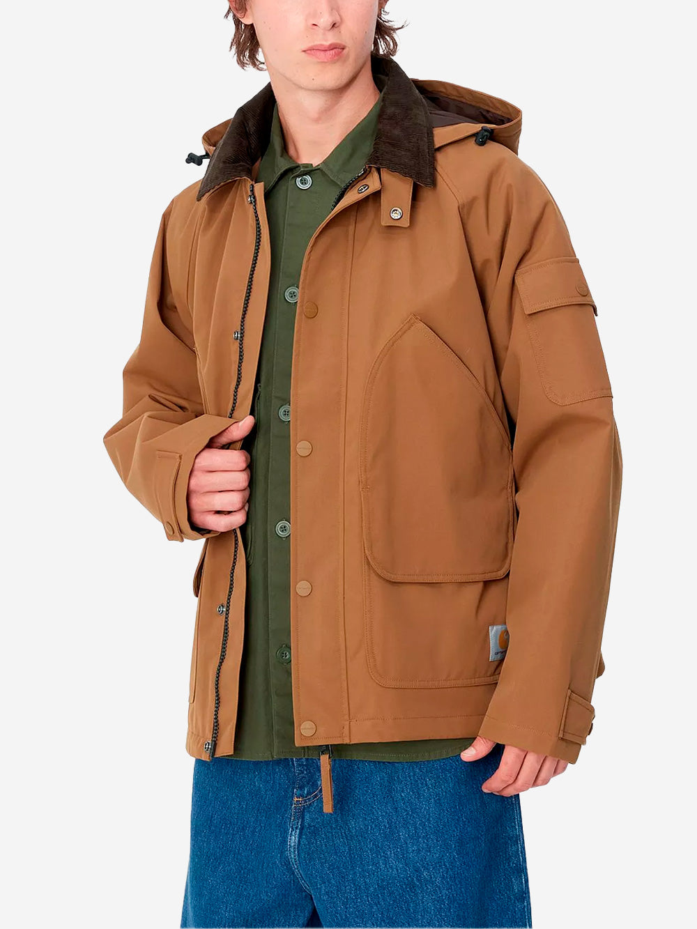 CARHARTT WIP Giacca marrone Clarton con cappuccio in nylon Marrone Urbanstaroma