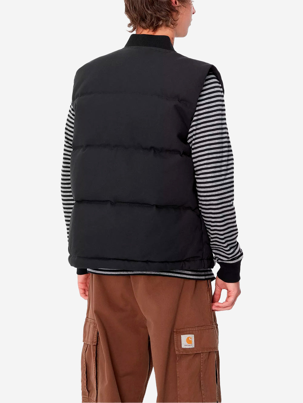 CARHARTT WIP Gilet nero con tasche Rayley Nero Urbanstaroma