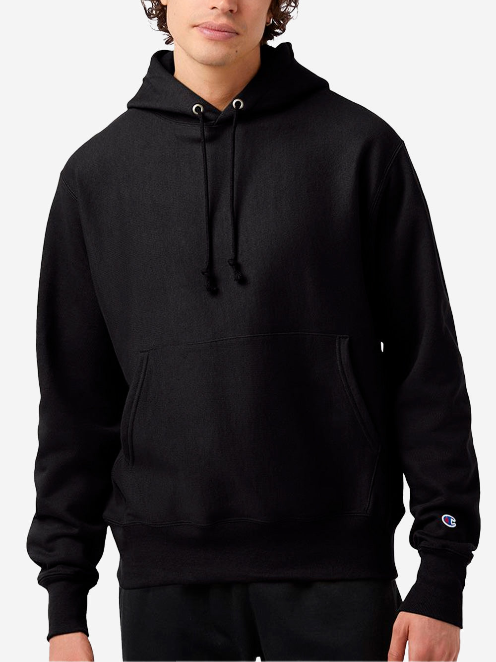 Black reverse weave champion hoodie online