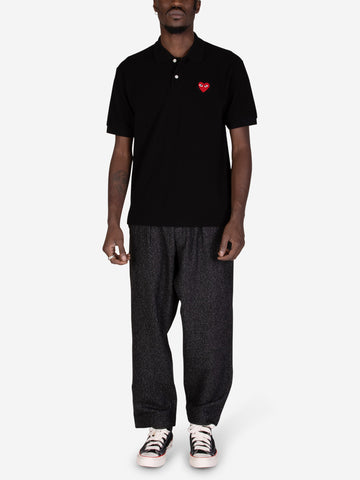 CDG Red Play polo negro