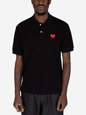 CDG Red Play polo negro