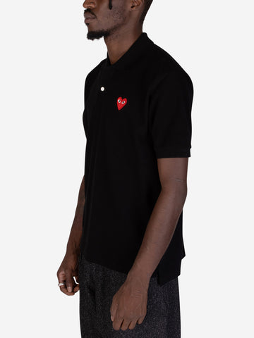 CDG Red Play polo negro