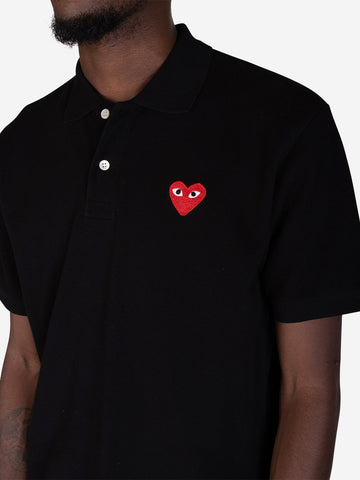 CDG Red Play polo negro