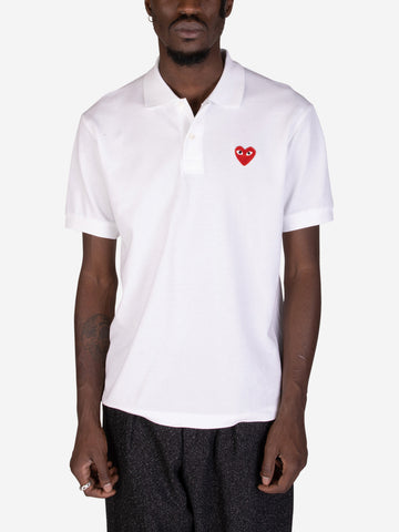 COMME DES GARCONS PLAY Polo CDG Red Play bianca Bianco