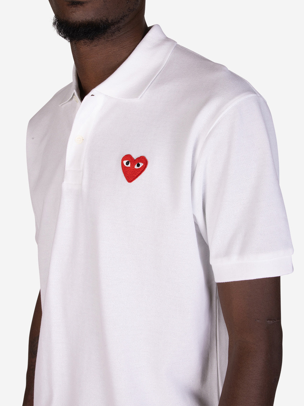 COMME DES GARCONS PLAY Polo CDG Red Play bianca Bianco Urbanstaroma