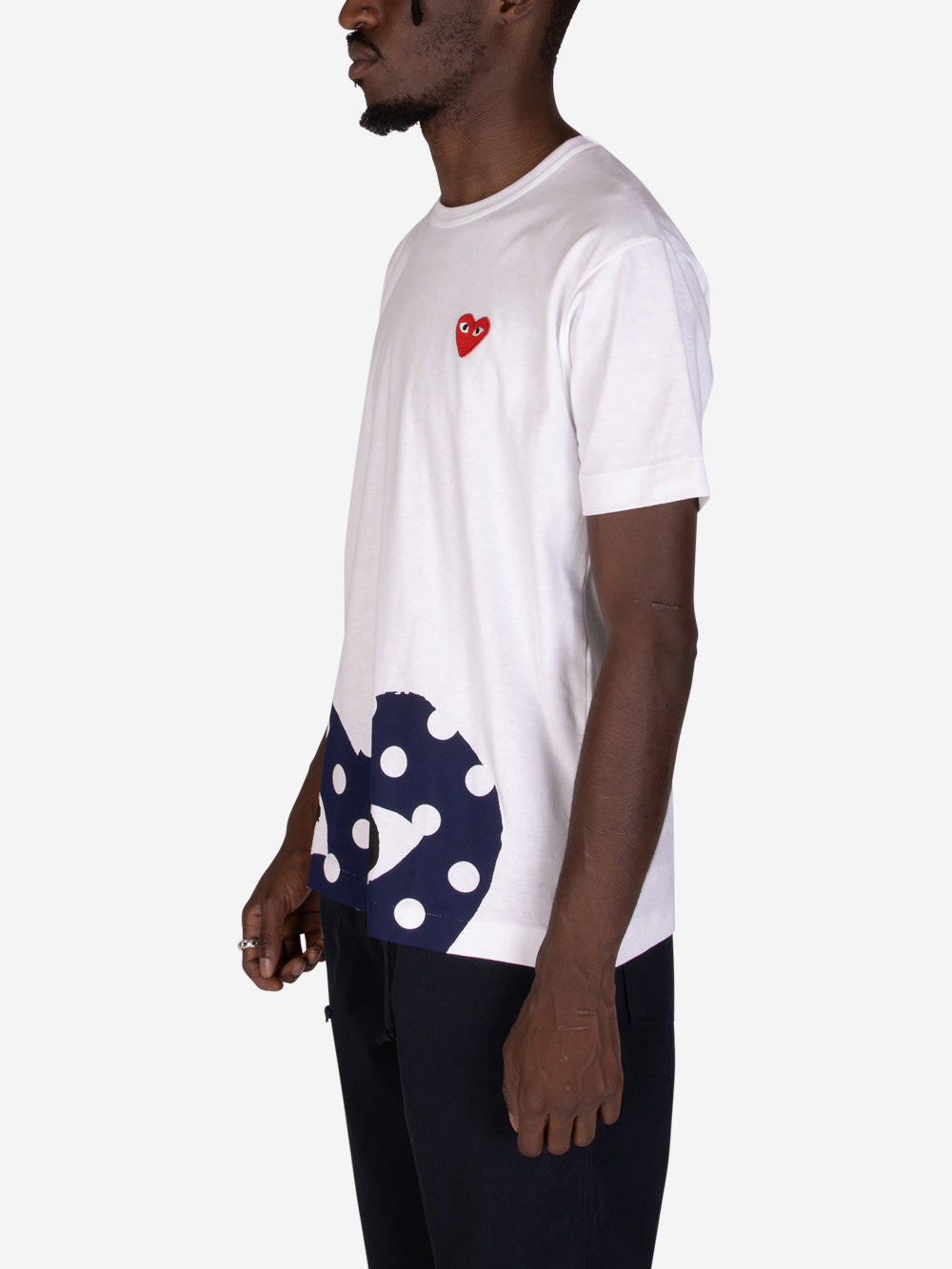 COMME DES GARCONS PLAY T-shirt bianca con cuore a pois Bianco Urbanstaroma