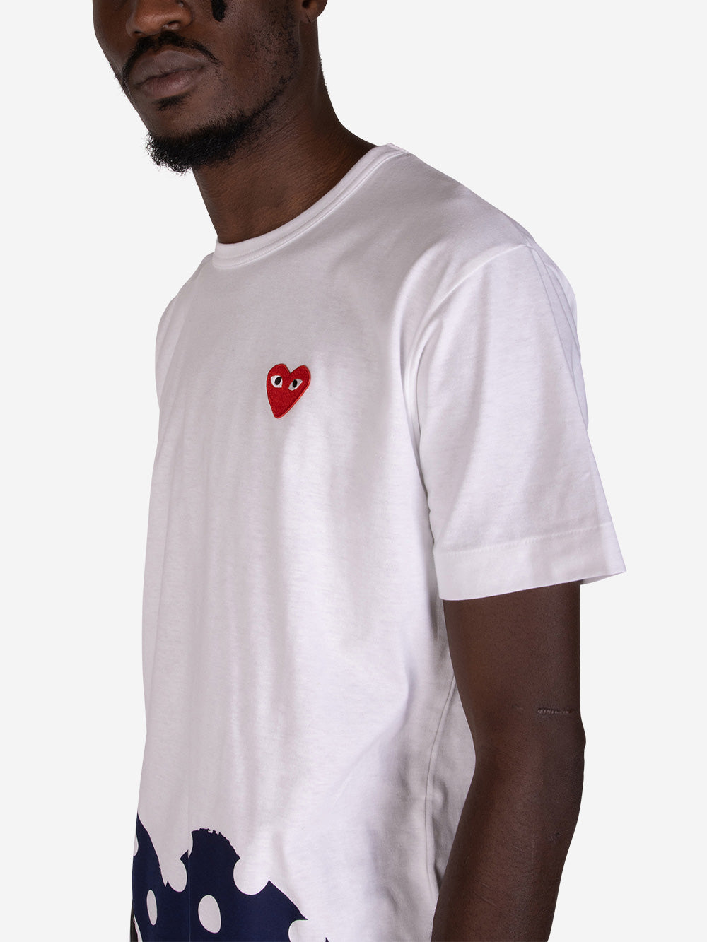 COMME DES GARCONS PLAY T-shirt bianca con cuore a pois Bianco Urbanstaroma