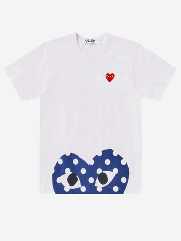 COMME DES GARCONS PLAY T-shirt bianca con cuore a pois Bianco