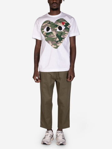 T-shirt CDG Play con cuore camouflage