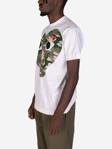 T-shirt CDG Play con cuore camouflage