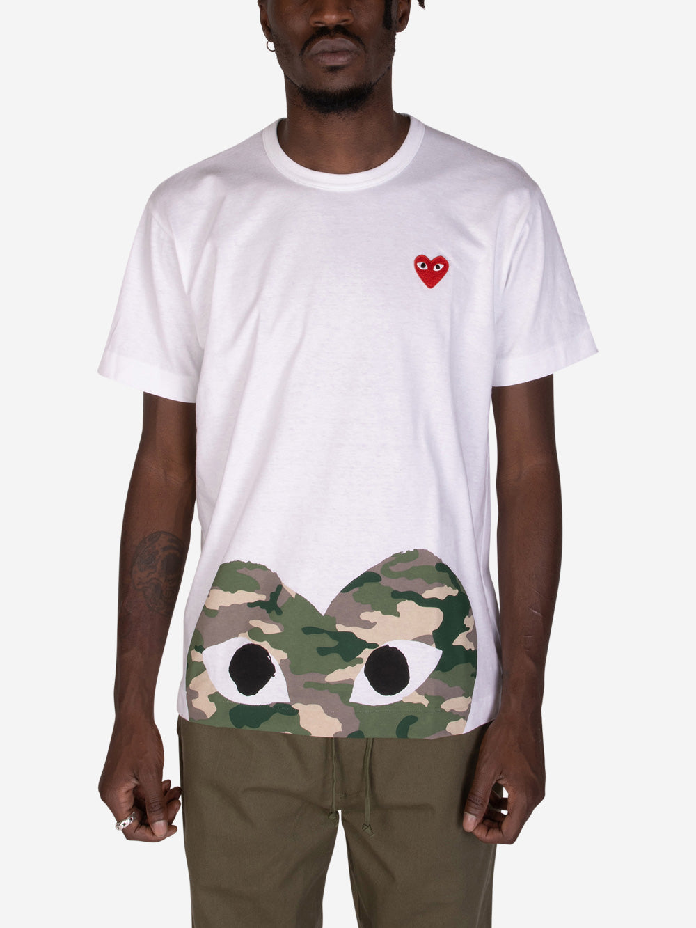 Comme des Garcons Play Camouflage Heart T Shirt