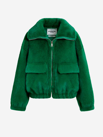 Bomber ecopelliccia verde