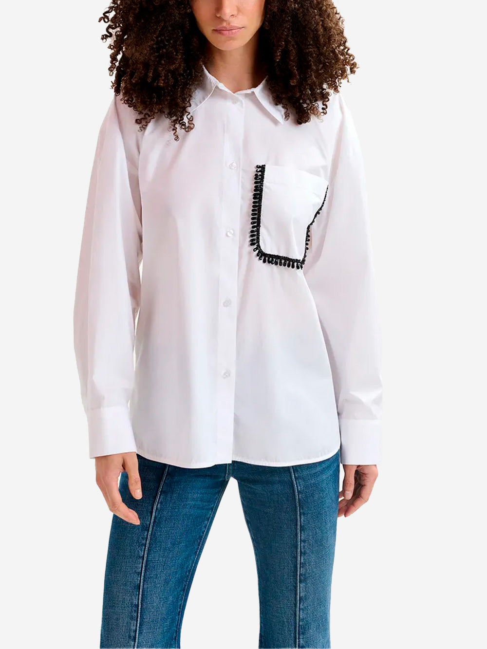 ESSENTIEL ANTWERP Camicia bianca con ricamo Bianco Urbanstaroma