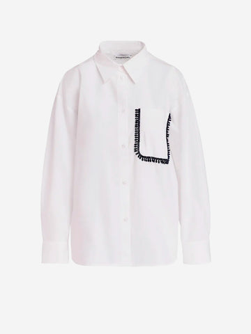 ESSENTIEL ANTWERP Camicia bianca con ricamo Bianco