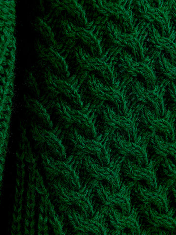 Maglione a trecce verde